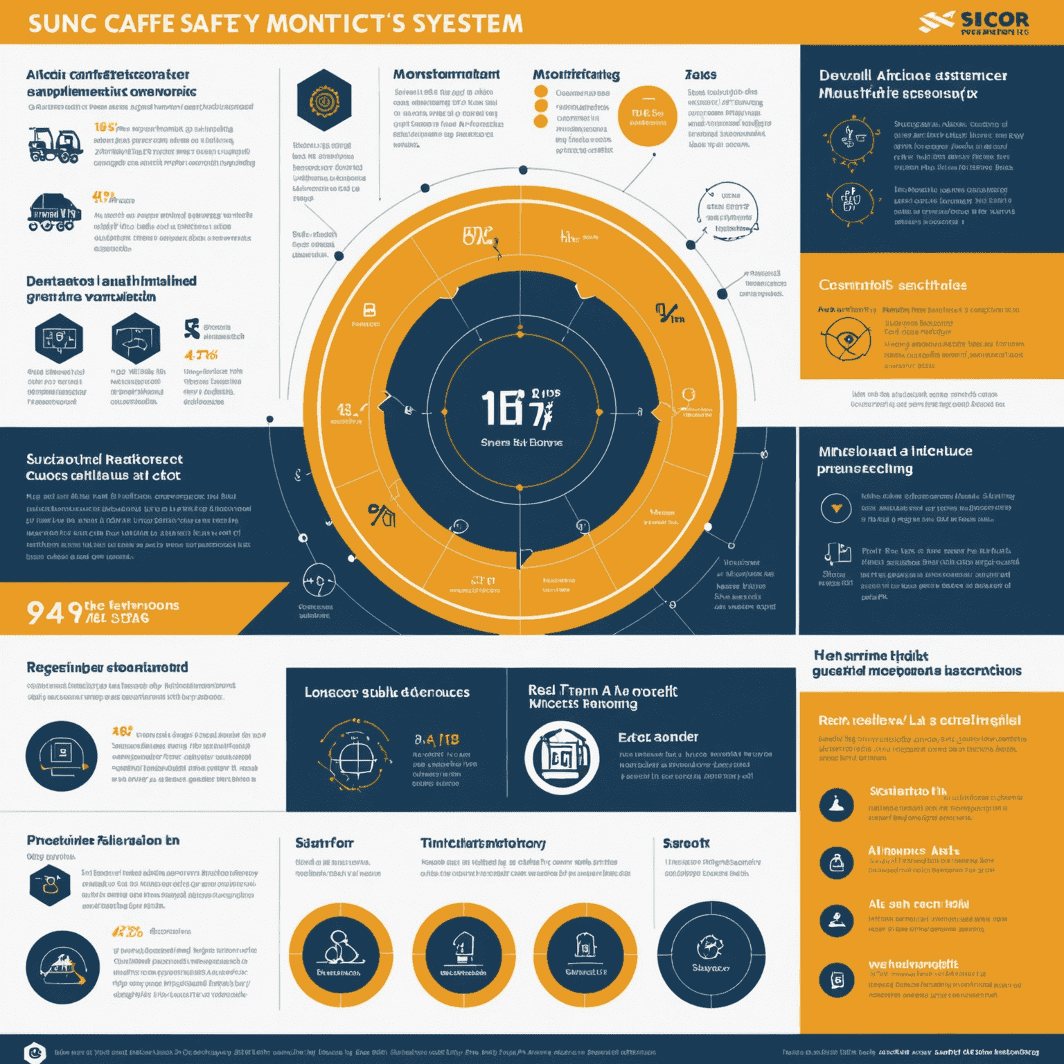 Infographic showcasing the key features of Suncor's AI safety system, including real-time monitoring, predictive maintenance, and personalized alerts